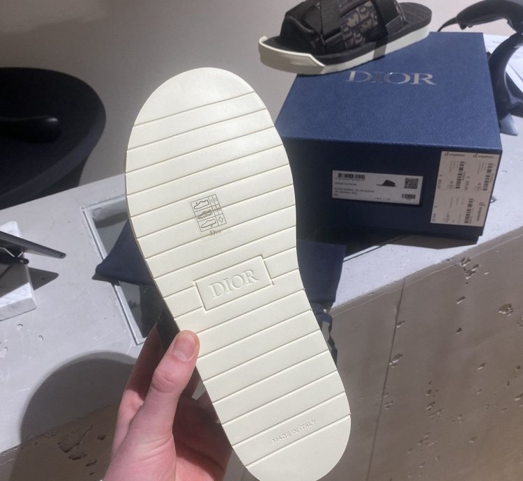 Bnwt Dior Alpha Slides Oblique Brown