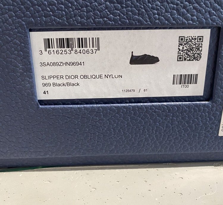 Bnwt Dior Oblique Nylon Slipper