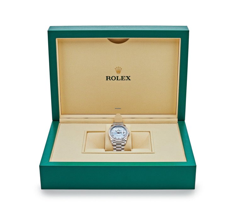 Rolex Day-date 128396tbr Platinum Ice Blue Dial Diamond Bezel 2024