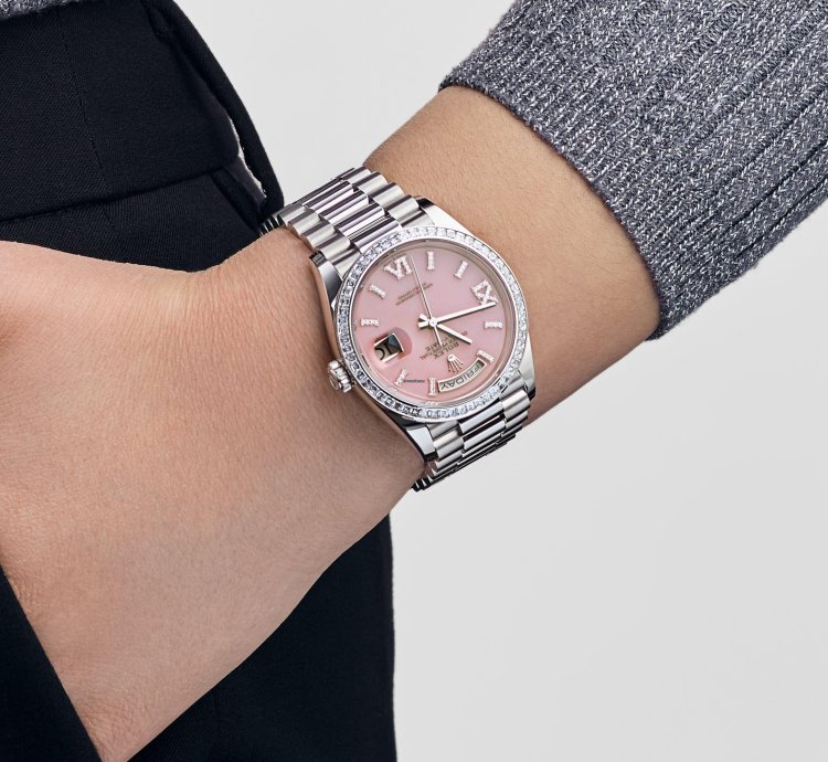 Rolex Day-date 128396tbr Platinum Pink Opal Diamond Dial And Bezel 2023