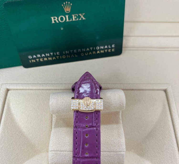 Rolex Day-date 128458tbr Purple Strap Blue Dial Factory Diamonds