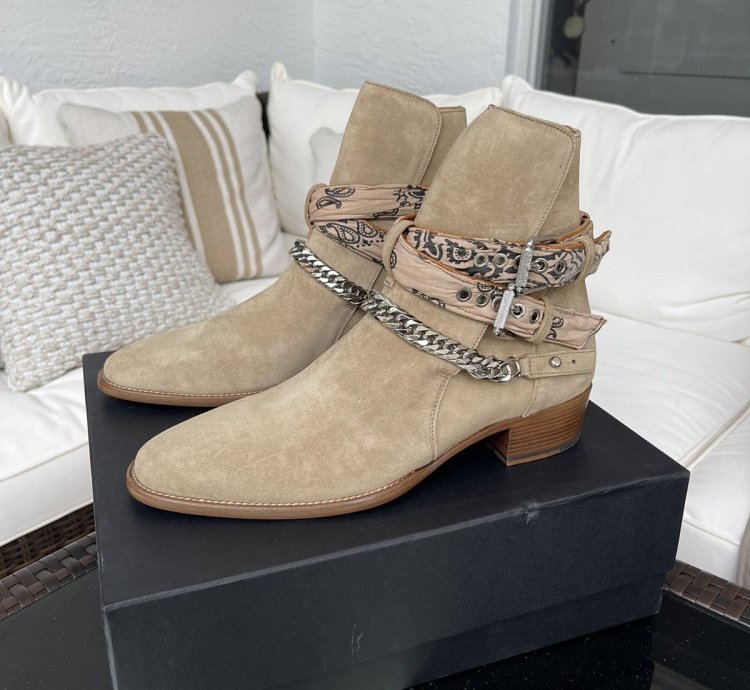 Brand New Amiri Bandana Buckle Boots Cowboy