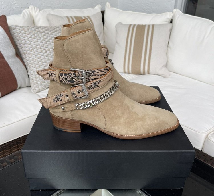 Brand New Amiri Bandana Buckle Boots Cowboy