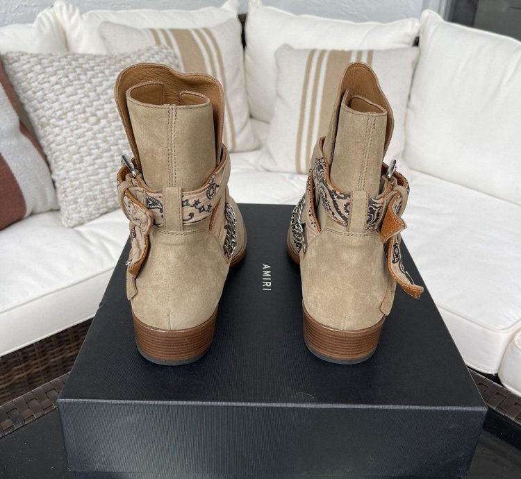 Brand New Amiri Bandana Buckle Boots Cowboy