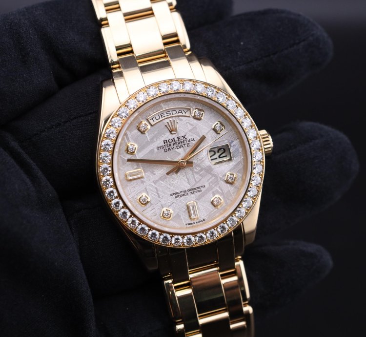 Rolex Day-date 2014 Day-date 39mm Meteorite Diamond Dial Master Piece 18948 Full Set
