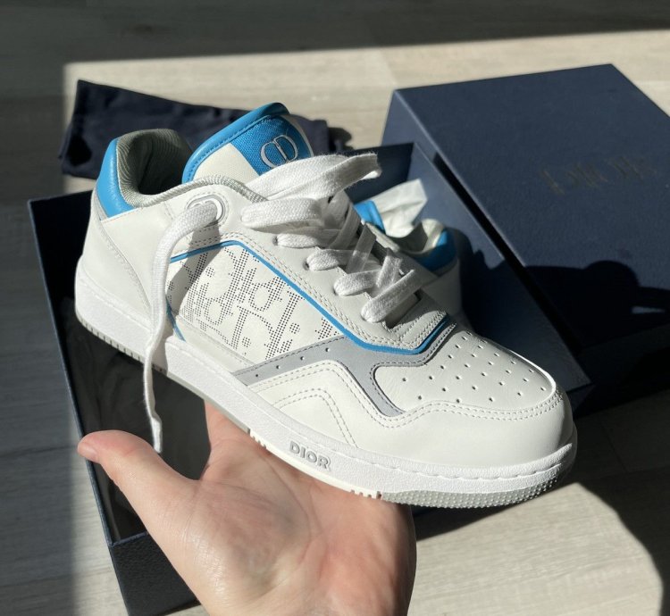 Brand New Dior White With Baby Blue Low Tops