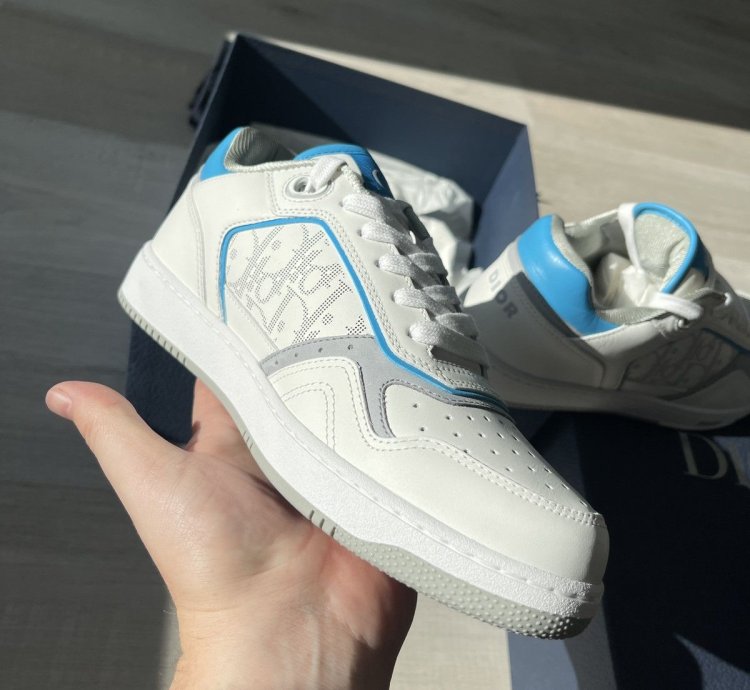 Brand New Dior White With Baby Blue Low Tops