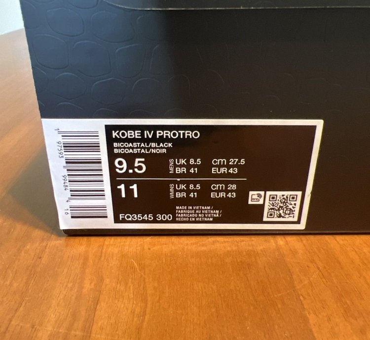 Kobe 4 Protro Girl Dad 9 5
