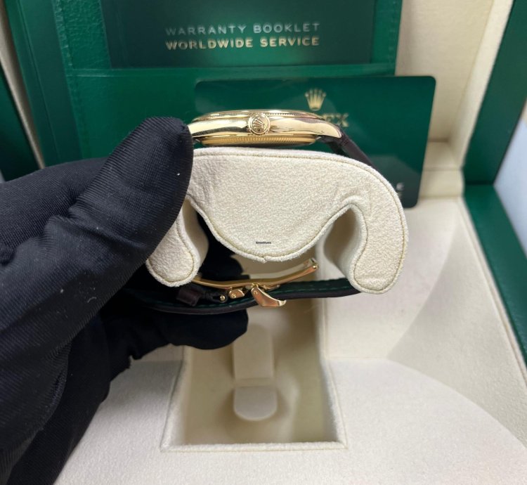 Rolex 1908 39mm White Dial Leather Strap 52508