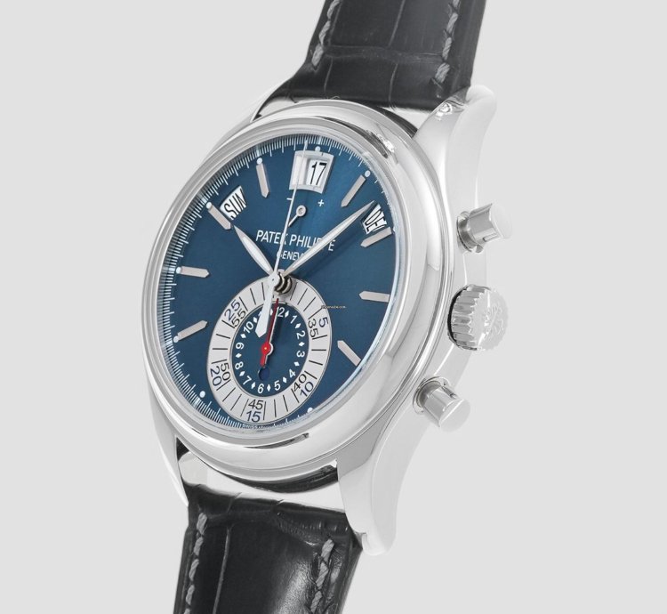 Patek Philippe Annual Calendar Chronograph 5960p Chronograph Platinum Blue Dial