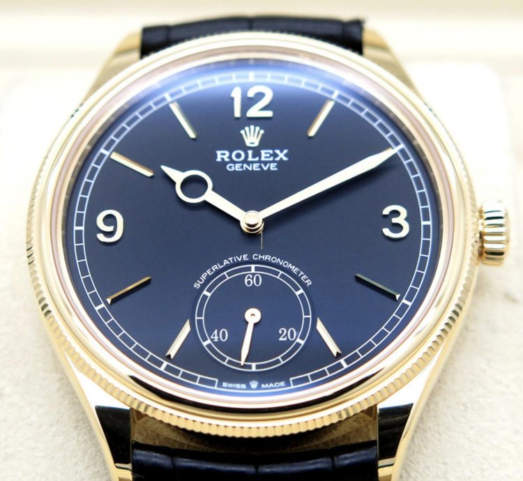 Rolex 1908 Gelbgold Schwarz Black 2024 Neu Full Set
