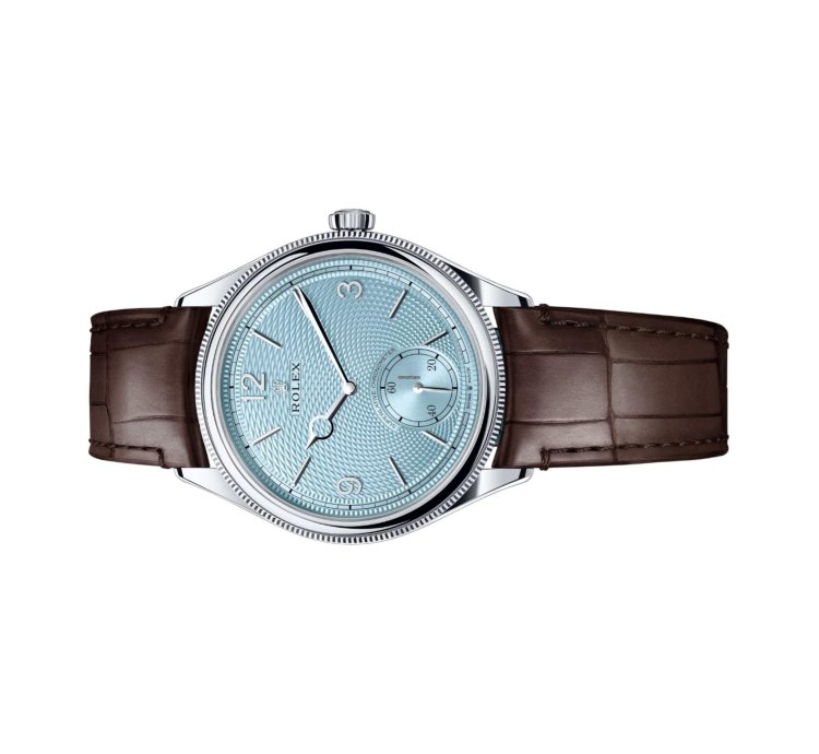 Rolex 1908 Ice Blue Dial 52506 Leather Strap Unworn Full Set