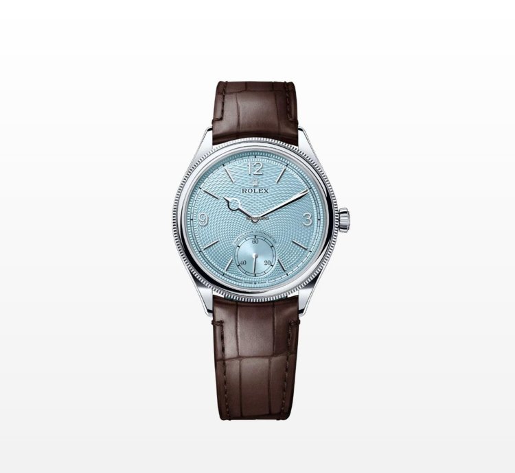 Rolex 1908 Ice Blue Dial Leather Strap 2024