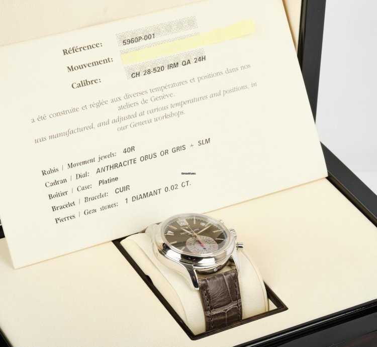 Patek Philippe Annual Calendar Chronograph 5960p-001 Anthracite Dial Complete 2008