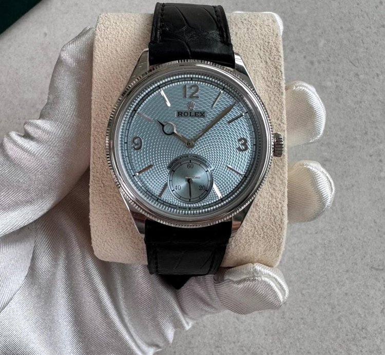 Rolex 1908 Ice Blue Dial Leather Strap 2024 1908 Ice Blue Dial Leather Strap 2024 Platinum 1908 Blue Dia