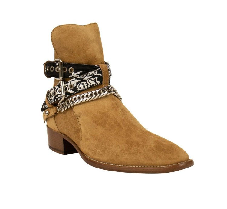 Brown Suede Bandana Buckle Boots Shoe Size 10 43