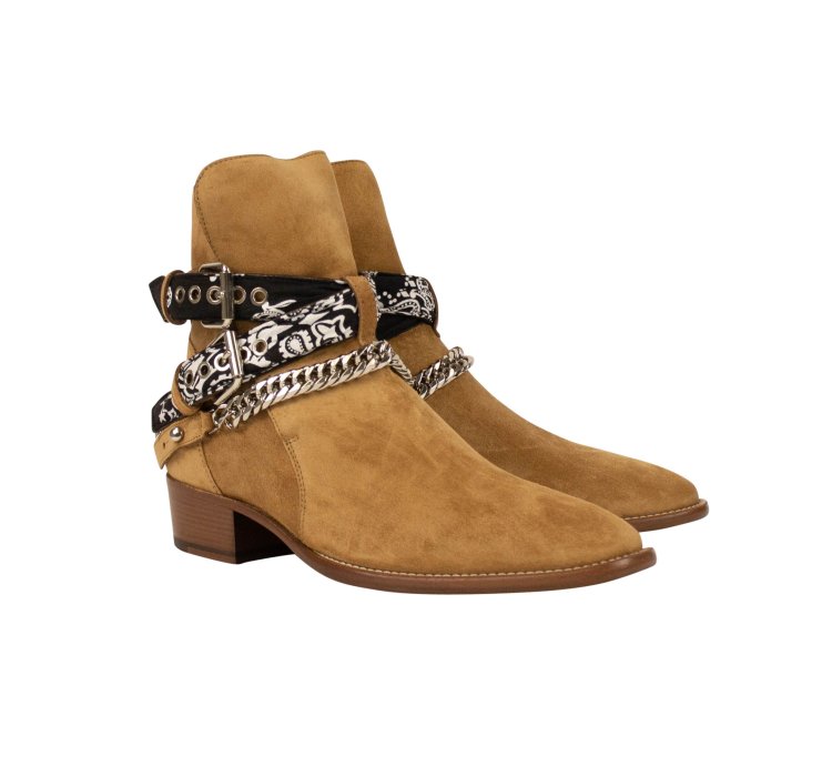 Brown Suede Bandana Buckle Boots Shoe Size 10 43 1390