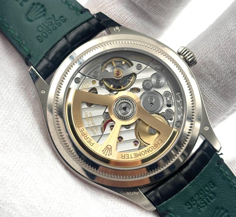 Rolex 1908 Unworn 1908 Black Dial White Gold Leather Strap 52509 Box Papers 2024