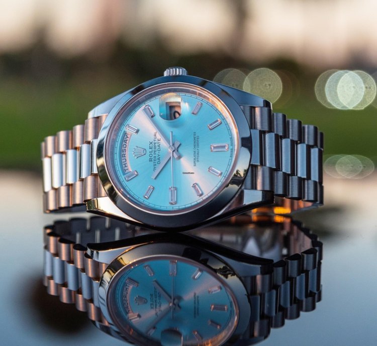 Rolex Day-date Ii 40mm - Ice Blue Dial - Smooth Bezel