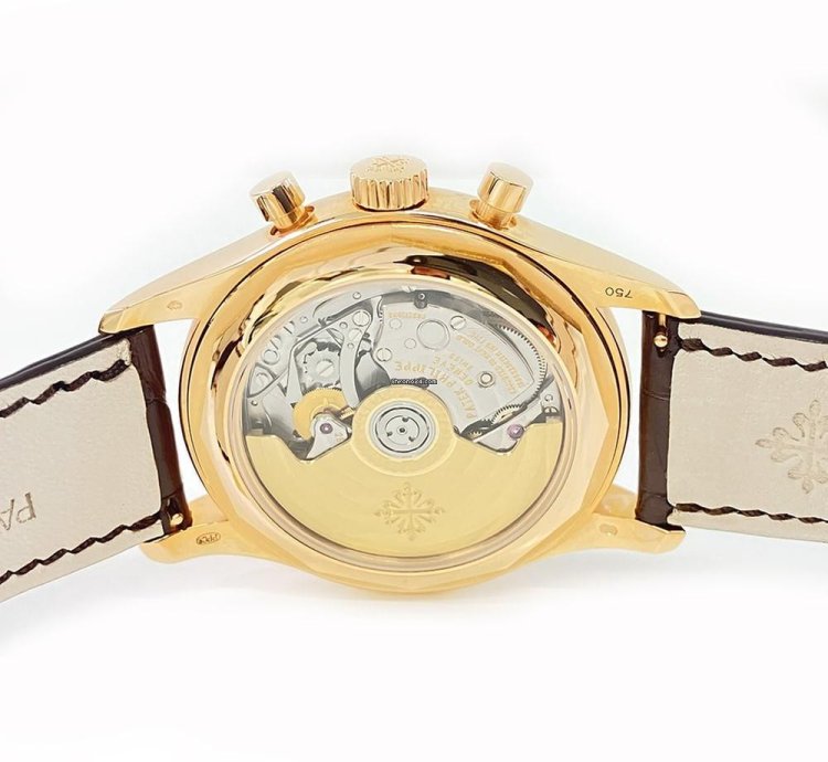 Patek Philippe Annual Calendar Chronograph 5960r-001 40mm Rose Gold With Brown Leather Watch Grey Dial 2010