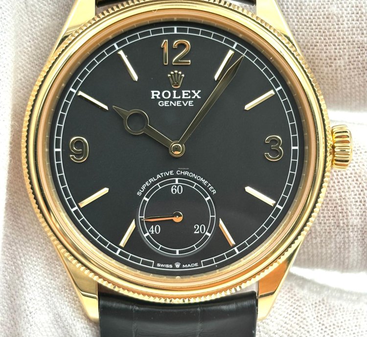Rolex 1908 Unworn Perpetual 1908 39mm Black Dial Leather Strap New Release 52508 Box Papers 2024