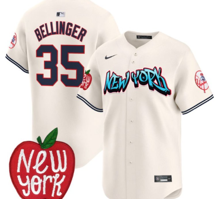 Cody Bellinger Jersey 35 New York Yankees Apple Patch Vapor Premier Limited Stitched Cream