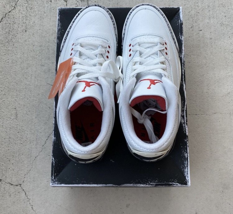 Men Size 9 Nike Air Jordan 3 Retro White Cement Reimagined