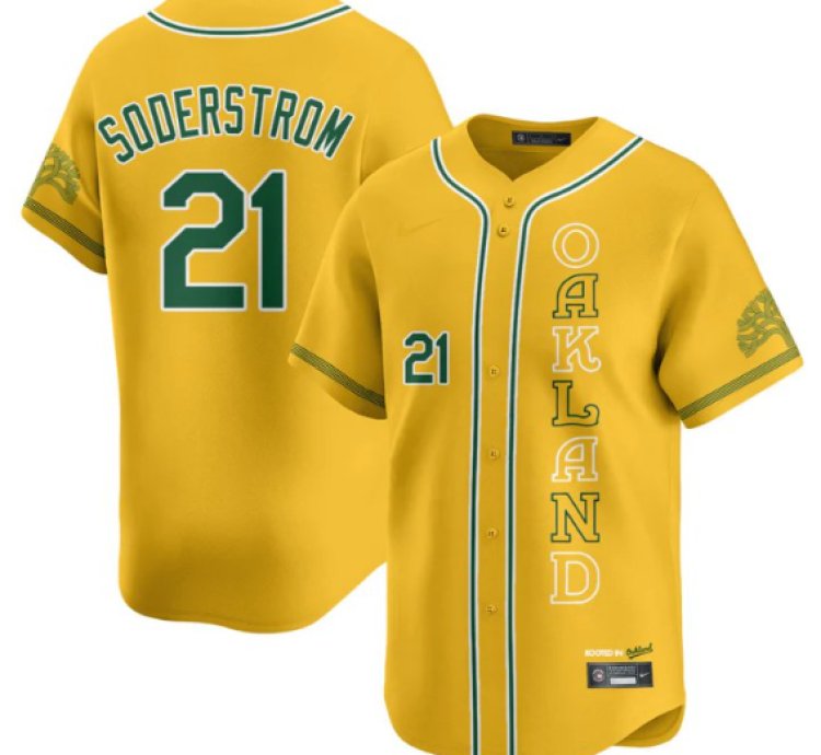 Tyler Soderstrom Jersey 21 Oakland Athletics City Connect Concept Stitched Yellow