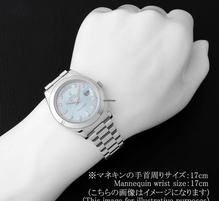 Rolex Day-date Ii 8p Diamond 2p Baguette Diamond 218206a Ice Blue Random Number Unused Mens