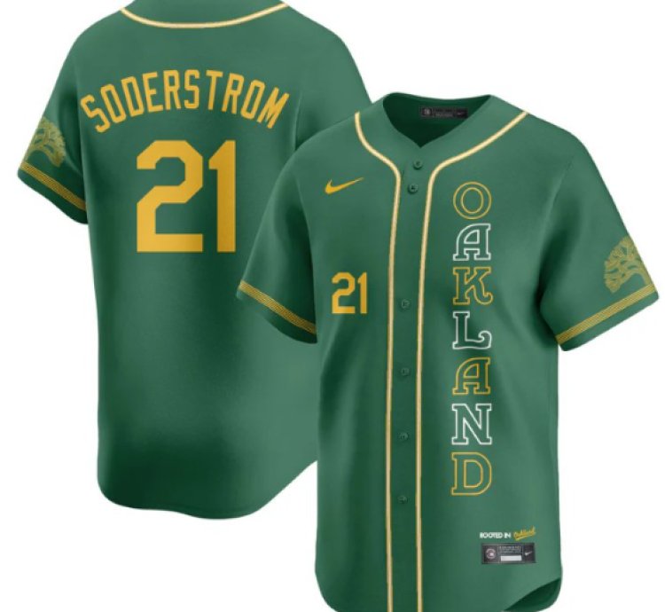 Tyler Soderstrom Jersey 21 Oakland Athletics City Connect Concept Stitched Green