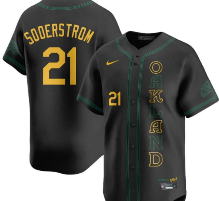 Tyler Soderstrom Jersey 21 Oakland Athletics City Connect Concept Stitched Black