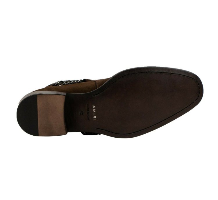 Chocolate Brown Suedebandana Buckle Ankleboots Shoe Size 12