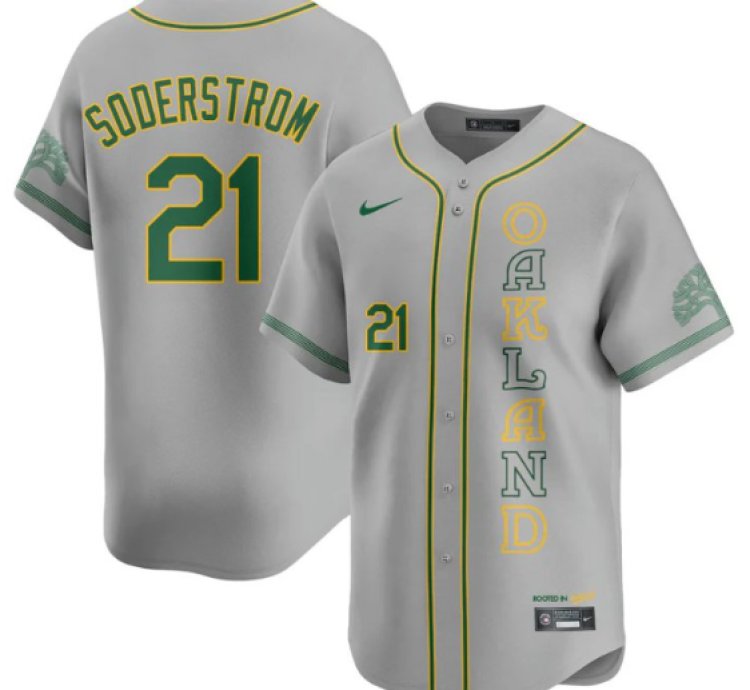 Tyler Soderstrom Jersey 21 Oakland Athletics City Connect Concept Stitched Gray