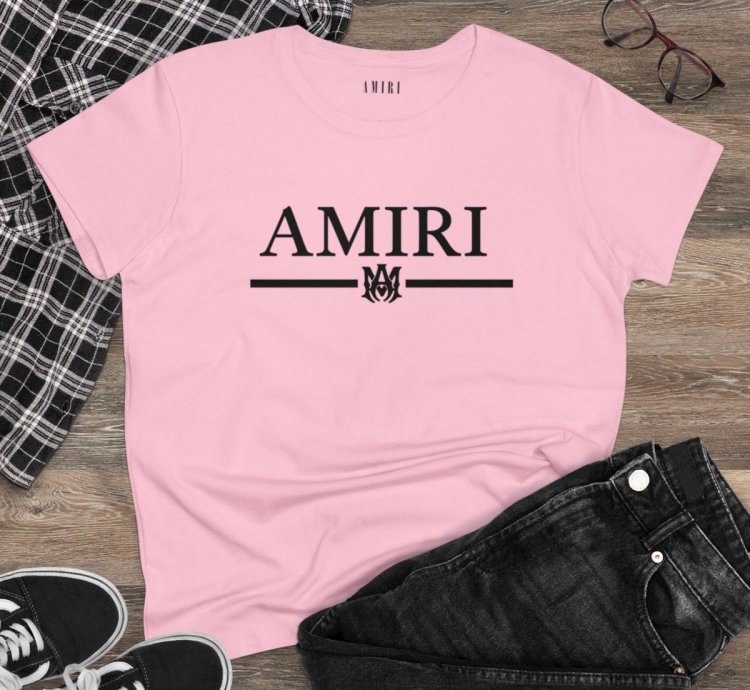Amiri Core Womens Shirt Light Pink Softstyle Tee Made Usa