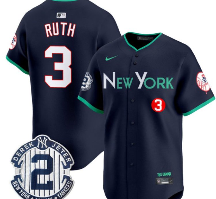 Babe Ruth Jersey 3 New York Yankees City Connect Vapor Premier Limited Stitched Navy