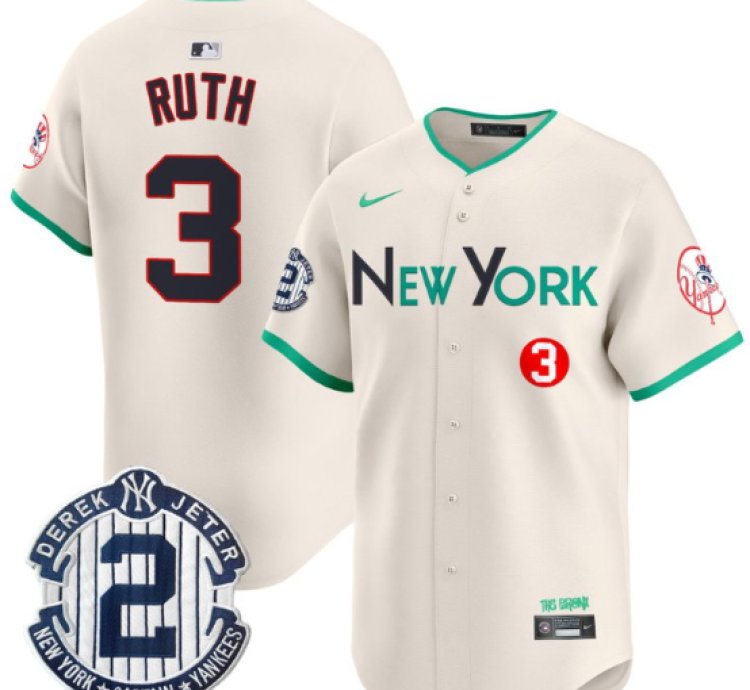 Babe Ruth Jersey 3 New York Yankees City Connect Vapor Premier Limited Stitched Cream
