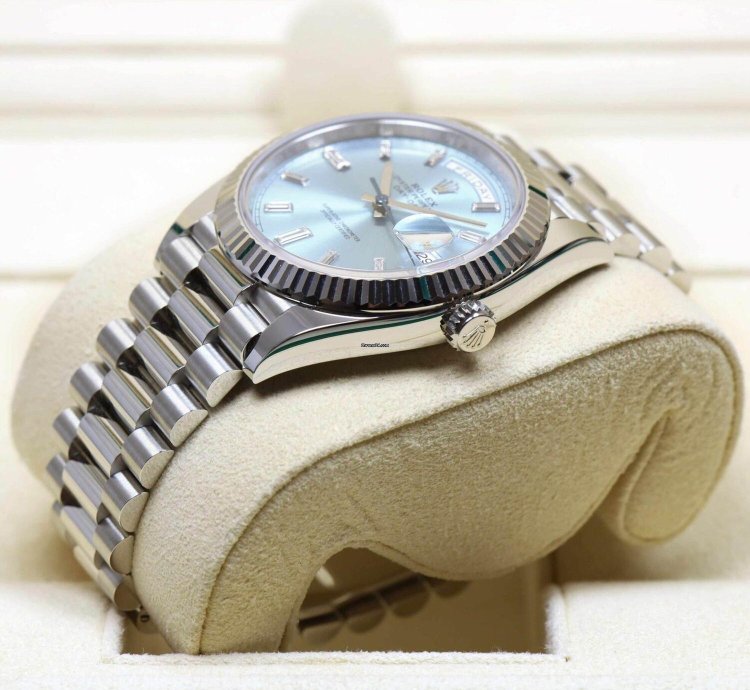 Rolex Day-date New 2023 Rolex Day-date President 228236 Platinum Ice Blue Baguette Diamond Dialday-date