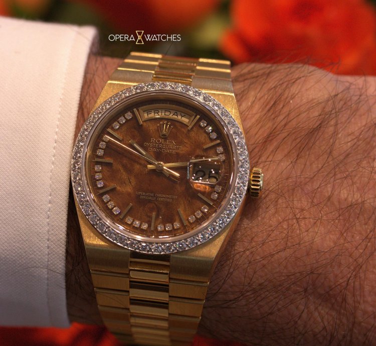 Rolex Day-date Oysterquartz Factory Platinum Diamond Bezel