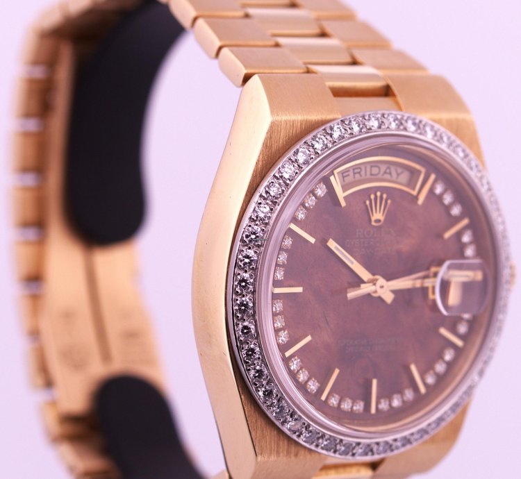 Rolex Day-date Oysterquartz Factory Platinum Diamond Bezel