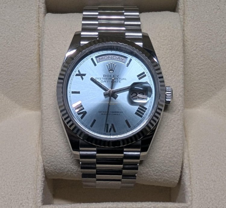 Rolex Day-date Platinum Ice Blue 2024 New Dial