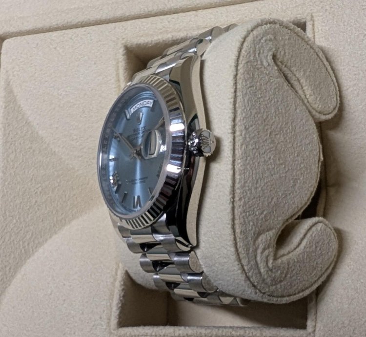 Rolex Day-date Platinum Ice Blue 2024 New Dial