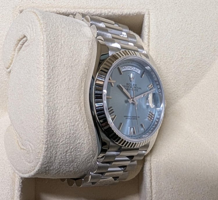 Rolex Day-date Platinum Ice Blue 2024 New Dial