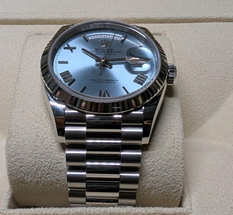 Rolex Day-date Platinum Ice Blue 2024 New Dial