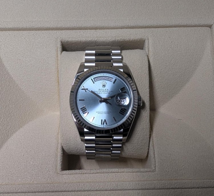 Rolex Day-date Platinum Ice Blue 2024 New Dial