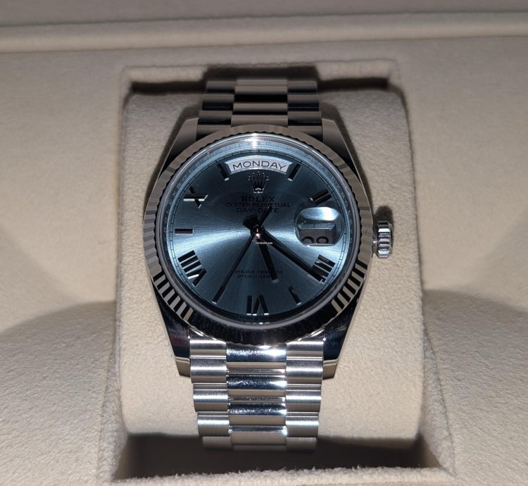 Rolex Day-date Platinum Ice Blue 2024 New Dial
