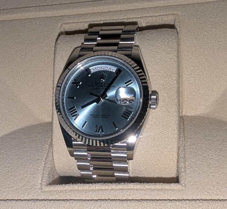 Rolex Day-date Platinum Ice Blue 2024 New Dial