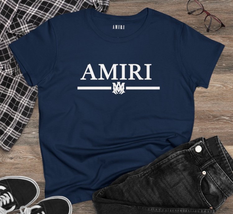 Amiri Core Womens Shirt Navy Softstyle Tee Made Usa