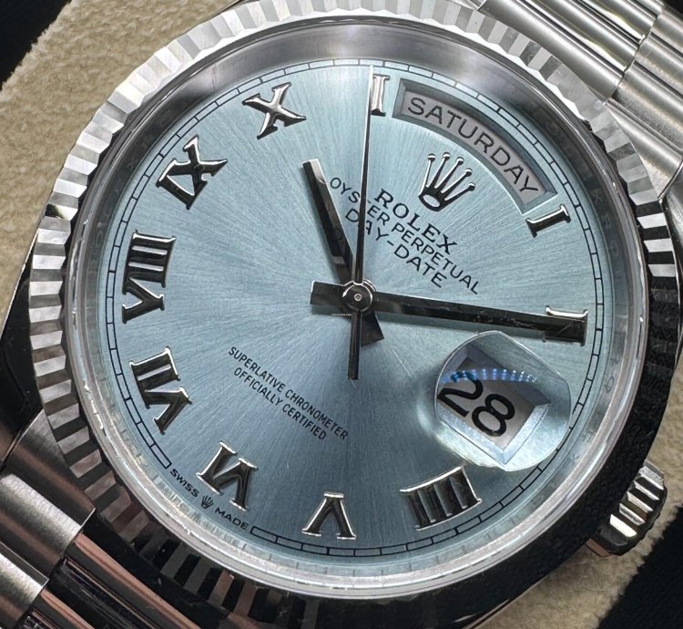 Rolex Day-date Platinum Ice Blue Dial Unworn