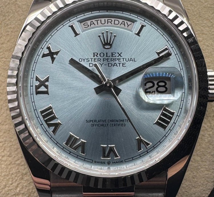 Rolex Day-date Platinum Ice Blue Dial Unworn