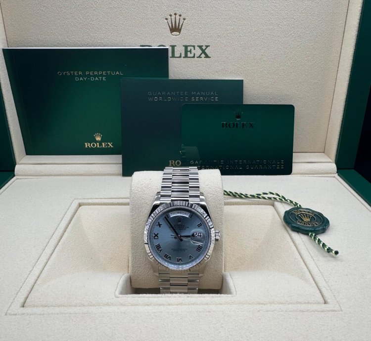 Rolex Day-date Platinum Ice Blue Dial Unworn